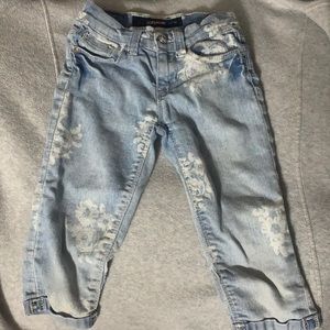 Size 5 girls Jordache Capri jeans with floral print